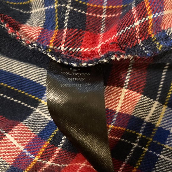 Socialite Red and Blue Plaid Flannel Button Down with Grey Hoodie - Picture 6 of 9